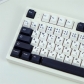 Brief Black White Big Japanese 104+25 PBT Dye-subbed Keycaps Set Cherry Profile for MX Switches Mechanical Gaming Keyboard